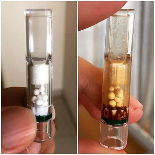 ANTI TAR filter tips before and after use